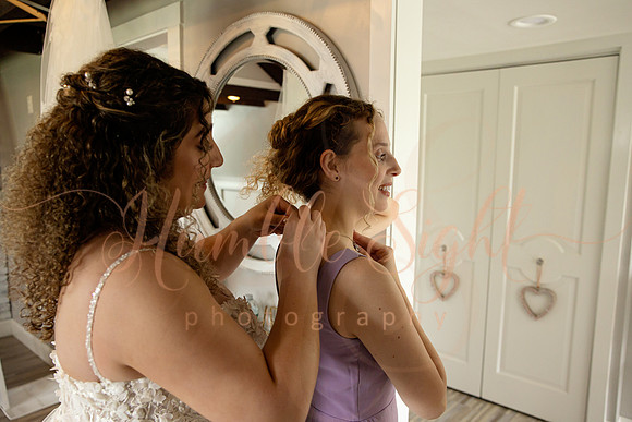 Bride and groom sunset portraits at Athens Maine wedding venue