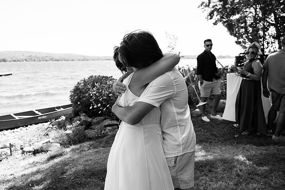 Maine high school sweethearts wedding at Swan Lake