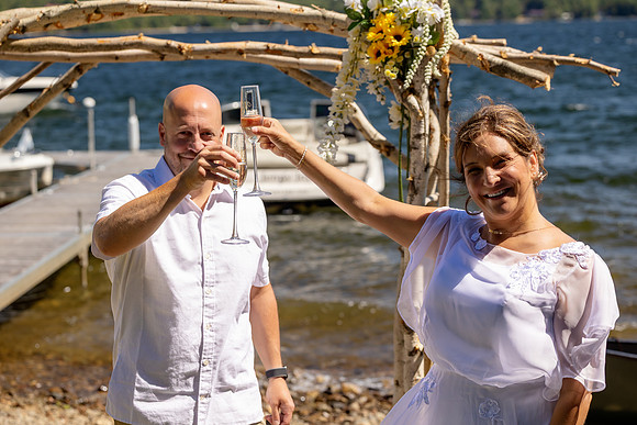Maine high school sweethearts wedding at Swan Lake