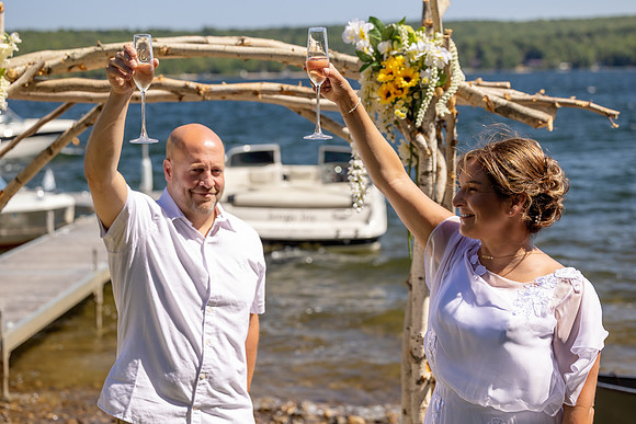 Maine high school sweethearts wedding at Swan Lake