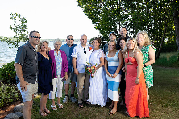 Maine high school sweethearts wedding at Swan Lake