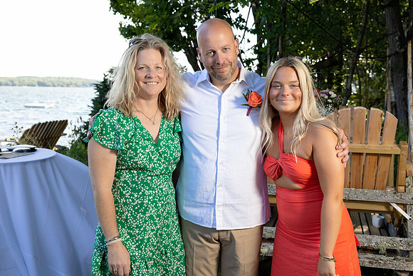 Intimate lakeside wedding ceremony at private home in Swanville Maine