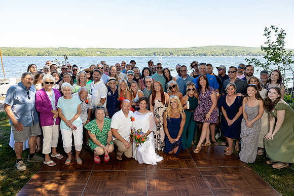 Maine high school sweethearts wedding at Swan Lake