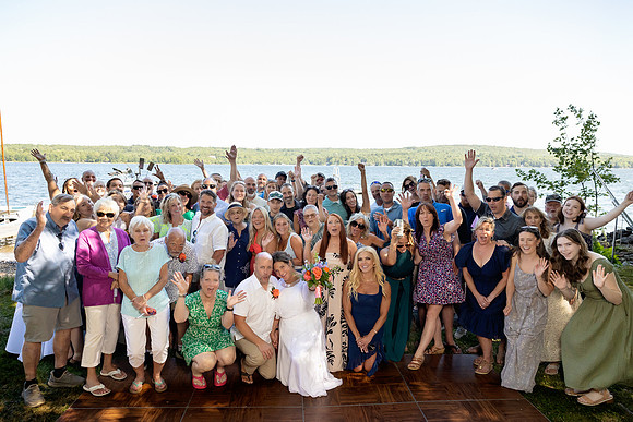Maine high school sweethearts wedding at Swan Lake