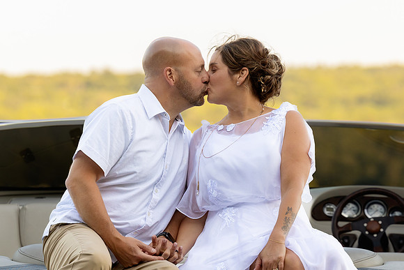 Tented waterfront wedding reception on Swan Lake Maine