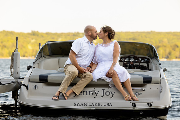Tented waterfront wedding reception on Swan Lake Maine