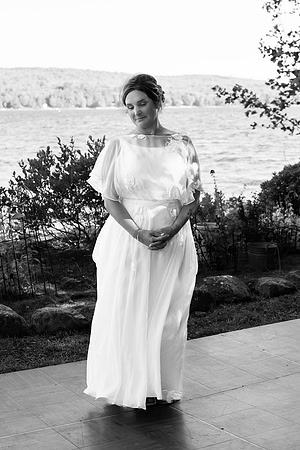 Intimate lakeside wedding ceremony at private home in Swanville Maine