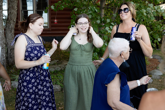 Small intimate Maine lake wedding with family and friends