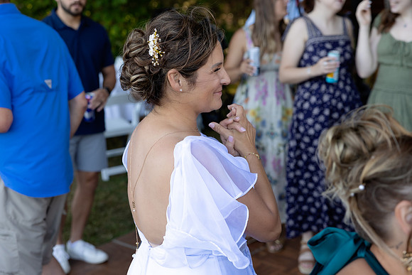 Tented waterfront wedding reception on Swan Lake Maine