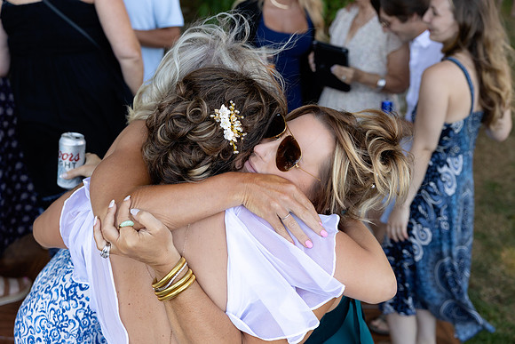 Small intimate Maine lake wedding with family and friends