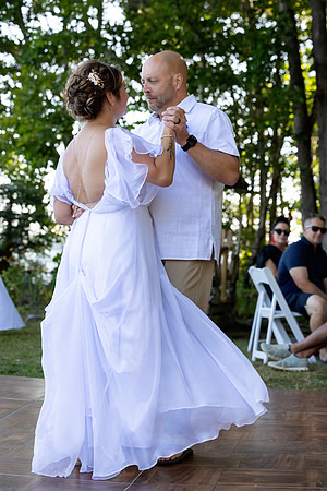 Small intimate Maine lake wedding with family and friends