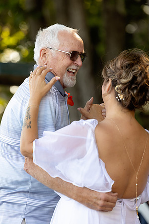 Small intimate Maine lake wedding with family and friends