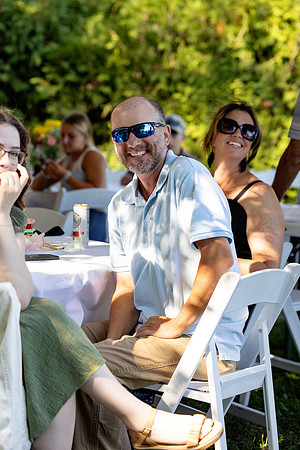 Intimate lakeside wedding ceremony at private home in Swanville Maine
