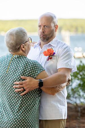 Small intimate Maine lake wedding with family and friends