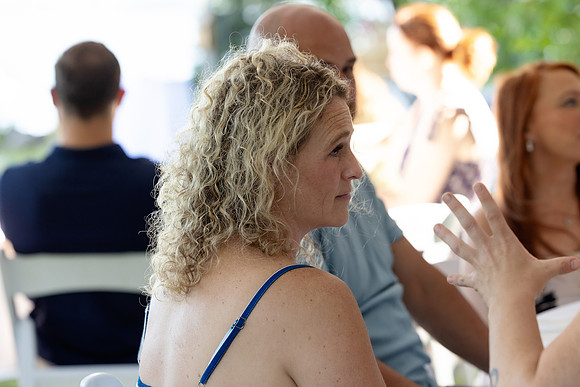 Tented waterfront wedding reception on Swan Lake Maine