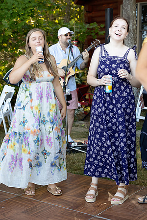 Intimate lakeside wedding ceremony at private home in Swanville Maine