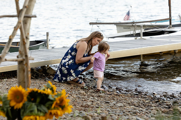 Small intimate Maine lake wedding with family and friends