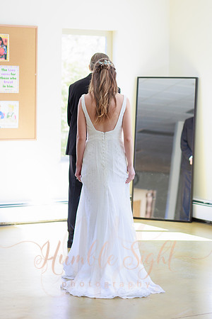 Bride and groom portraits at Cascade Park during fall in Maine