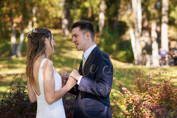 Wedding party portraits at Cascade Park in Bangor Maine