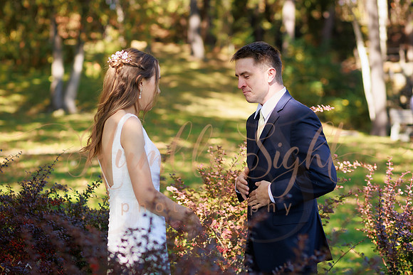 Wedding party portraits at Cascade Park in Bangor Maine