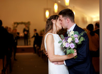 Bride and groom portraits at Cascade Park during fall in Maine