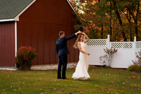 Lavender toss wedding exit in Maine