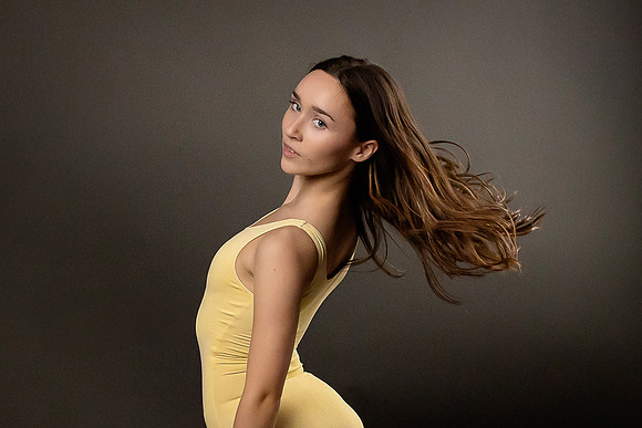 Peyton Levesque dance portrait session at Next Generation Dance Studio in Brewer Maine featuring contemporary and pointe ballet