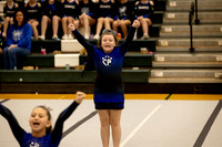 Cheer athletes celebrating at Spirit Showdown event