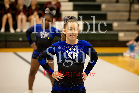 Cheerleading stunt performance at Old Town High School event
