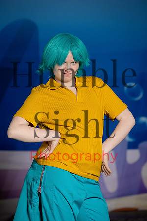 Actors preparing for SpongeBob stage performance