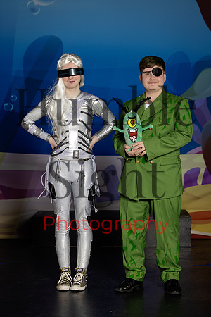 Actors preparing for SpongeBob stage performance