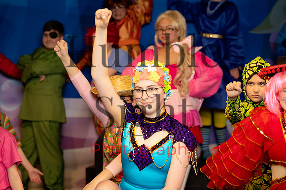 Actors preparing for SpongeBob stage performance