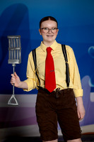 Actors in SpongeBob costumes performing on stage