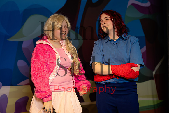 Youth theatre cast performing SpongeBob on stage