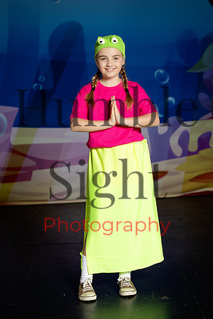 Youth theatre cast performing SpongeBob on stage