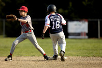 Youth baseball player batting in Holden Maine