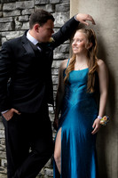 High school prom couple posing at Brewer Riverwalk