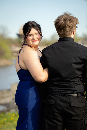 Grant and Miley prom portraits at Old Town Riverfront Park Maine