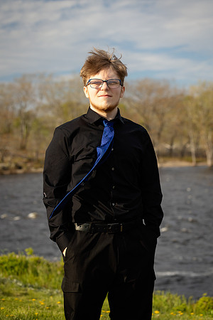 Grant and Miley prom portraits at Old Town Riverfront Park Maine