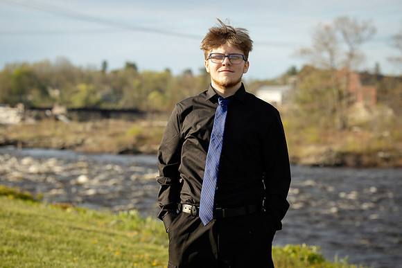 Prom portrait session in Old Town Maine waterfront park