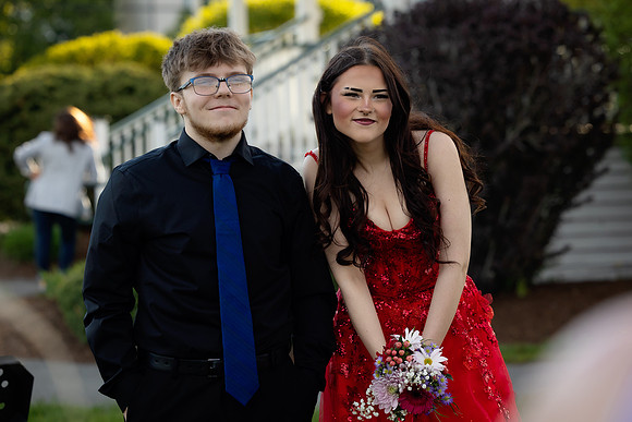 Grant and Miley senior prom portraits in Maine