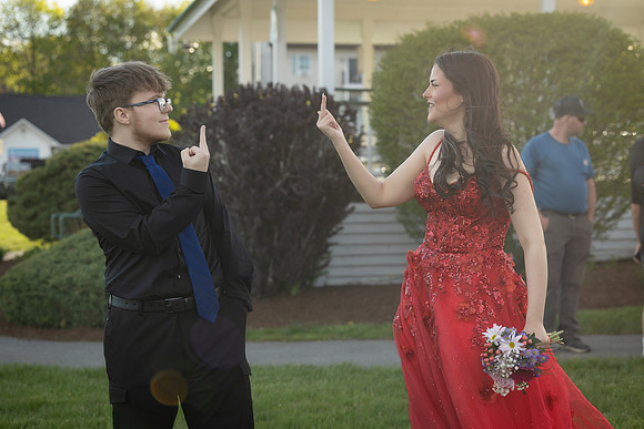 Grant and Miley prom portraits at Old Town Riverfront Park Maine
