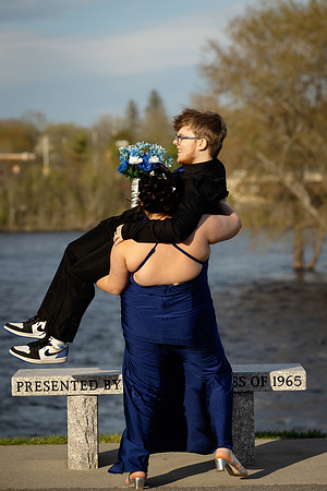 Grant and Miley prom portraits at Old Town Riverfront Park Maine
