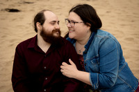 Couple portraits with Acadia coastal scenery in Maine