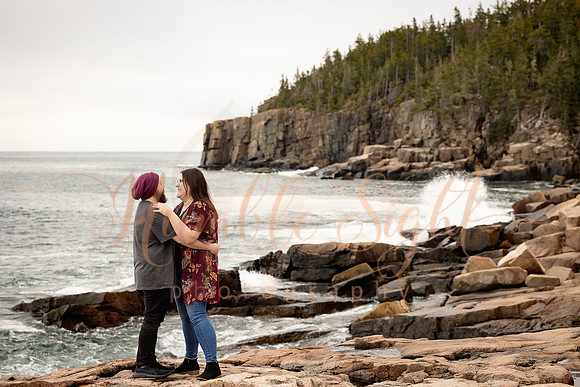 Natural engagement photography in Acadia National Park