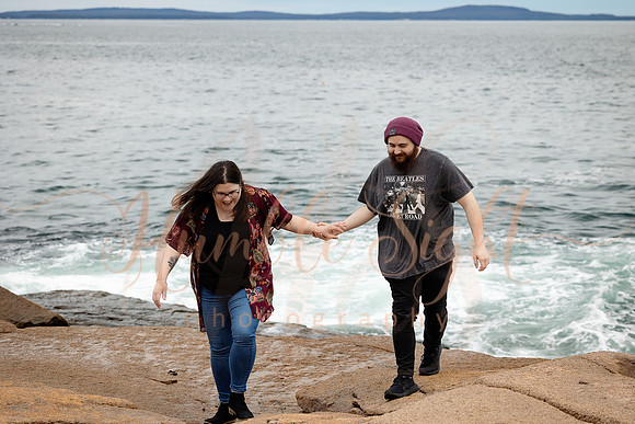 Courtney and Justin engagement session in Acadia National Park Maine