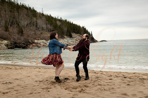 Natural engagement photography in Acadia National Park