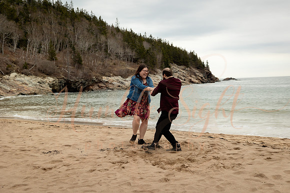 Maine adventure engagement session for 2027 wedding couple