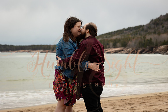 Engaged couple portraits in Bar Harbor area Maine