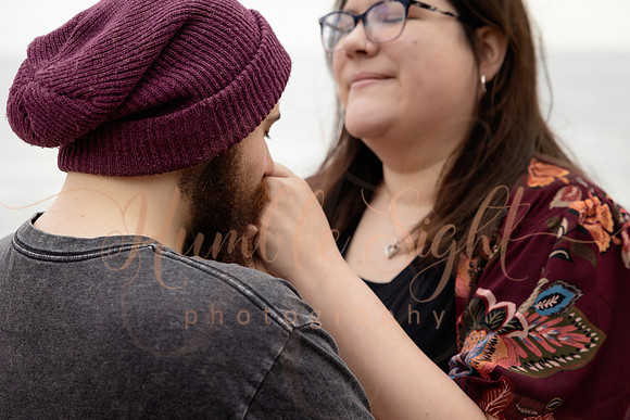 Engaged couple portraits in Bar Harbor area Maine